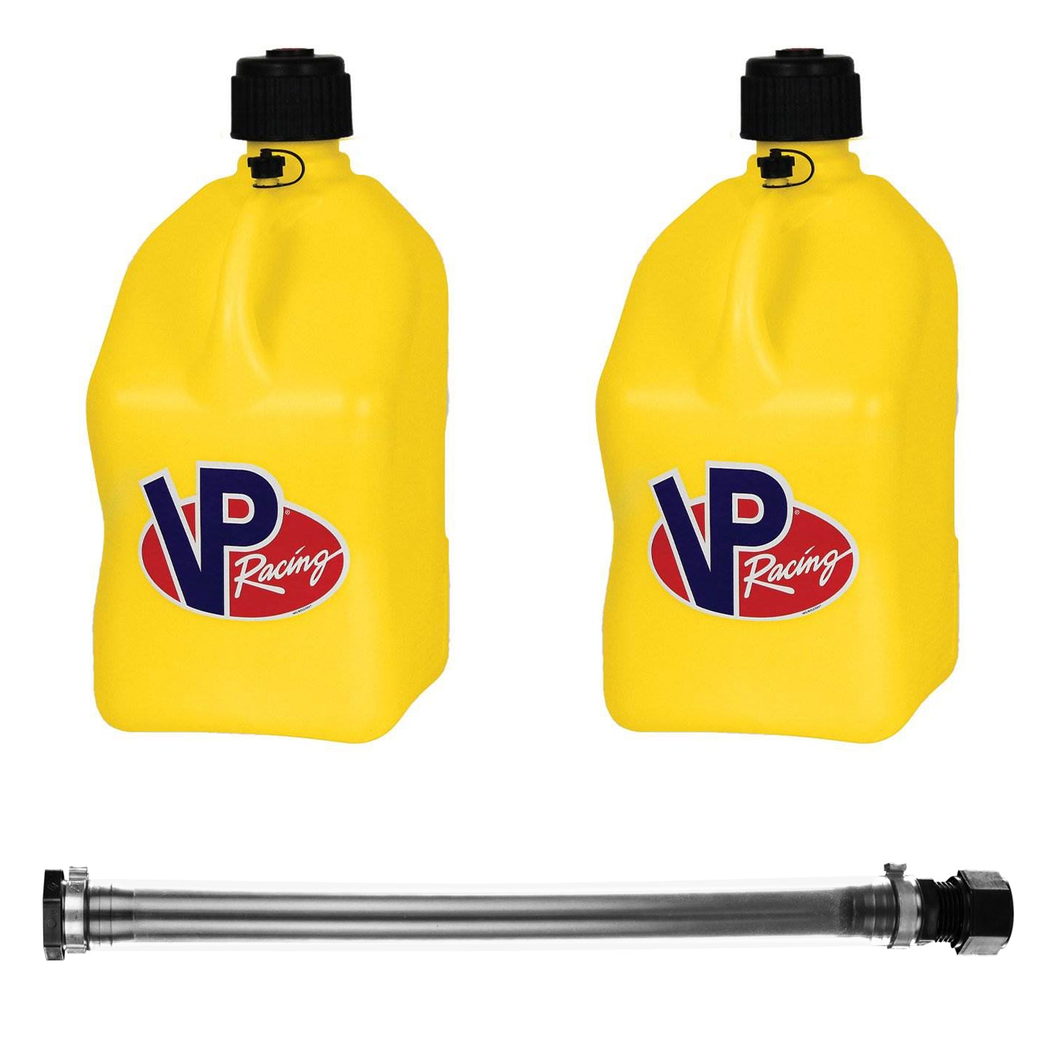 VP Racing Fuels 14 Inch Container Hose and 5 Gallon Utility Jug, Yellow (2 Pack)