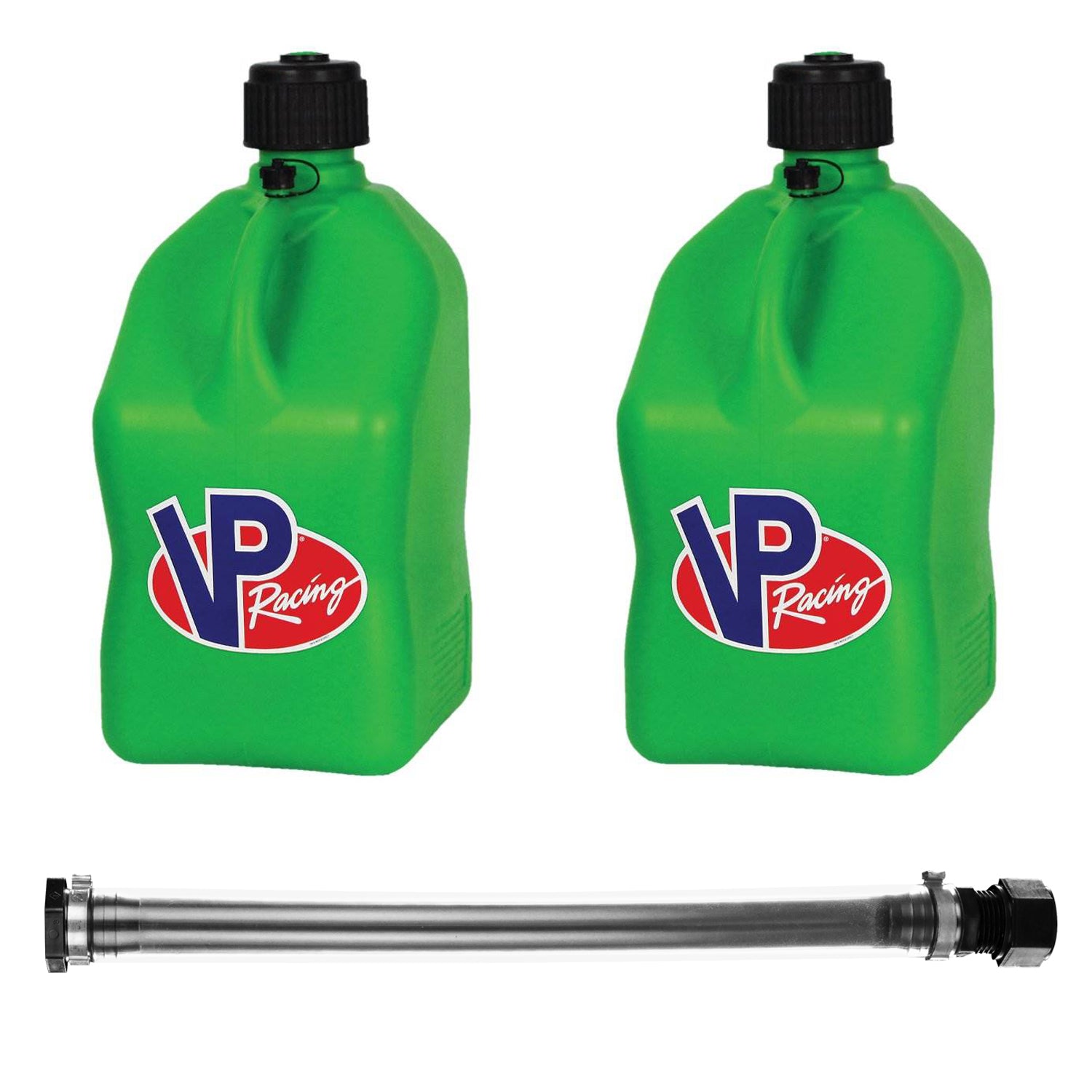 VP Racing Fuels 14 Inch Container Hose and 5 Gallon Fuel Jug, Green (2 Pack)