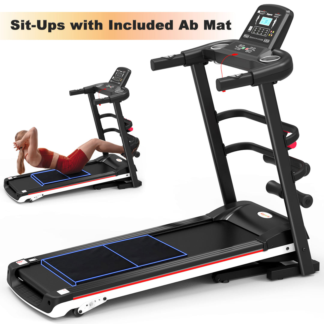 Ksports 16 Inch Wide Foldable Home Treadmill w/ Bluetooth & Fitness Tracking App - VMInnovations