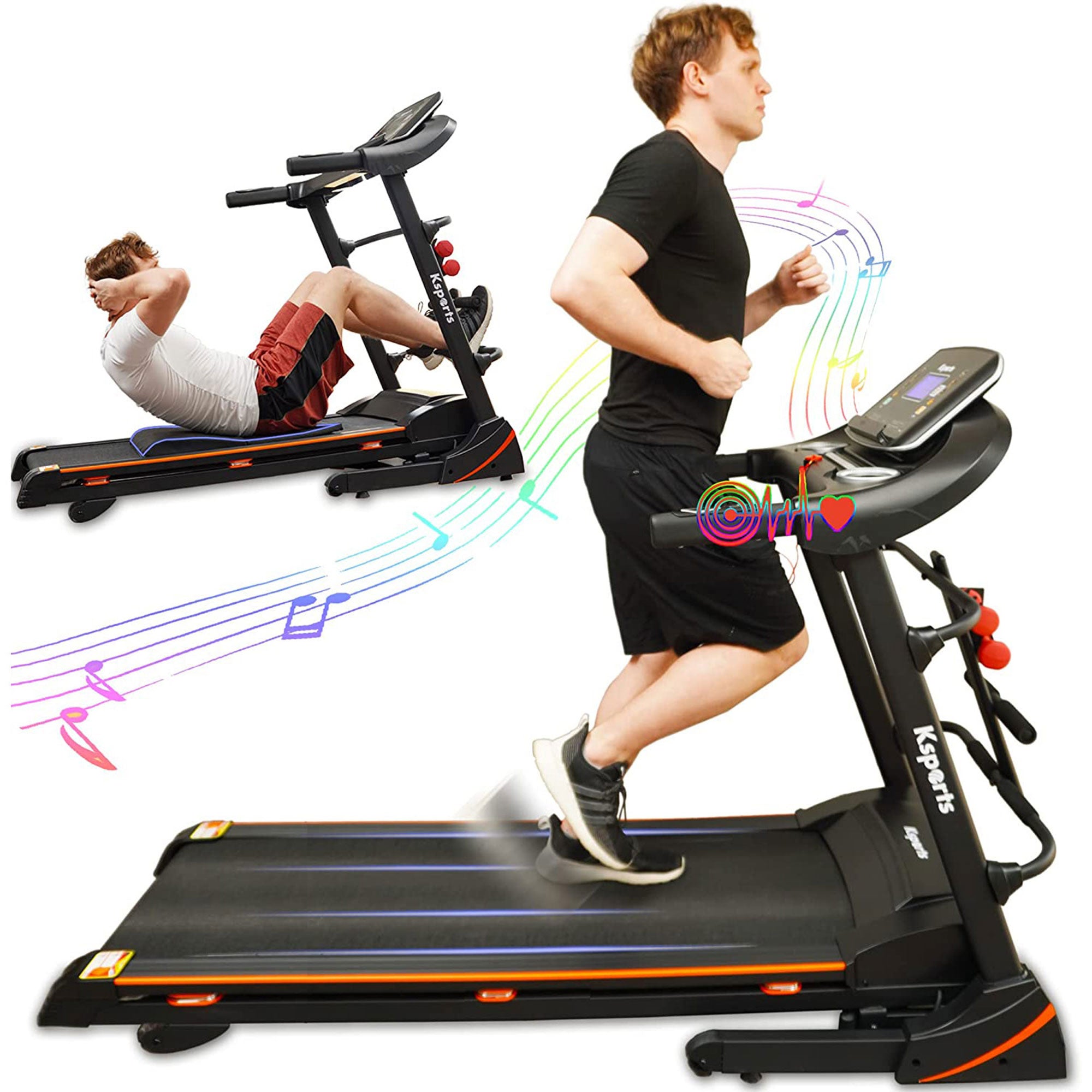 Ksports 16.5 In Wide Home Treadmill w/ Bluetooth & Fitness Tracking App (Used) - VMInnovations