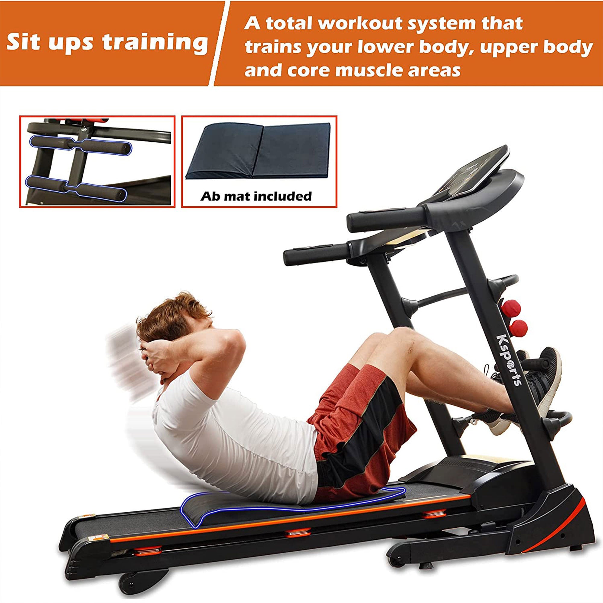 Ksports 16.5 In Wide Home Treadmill w/ Bluetooth & Fitness Tracking App (Used) - VMInnovations