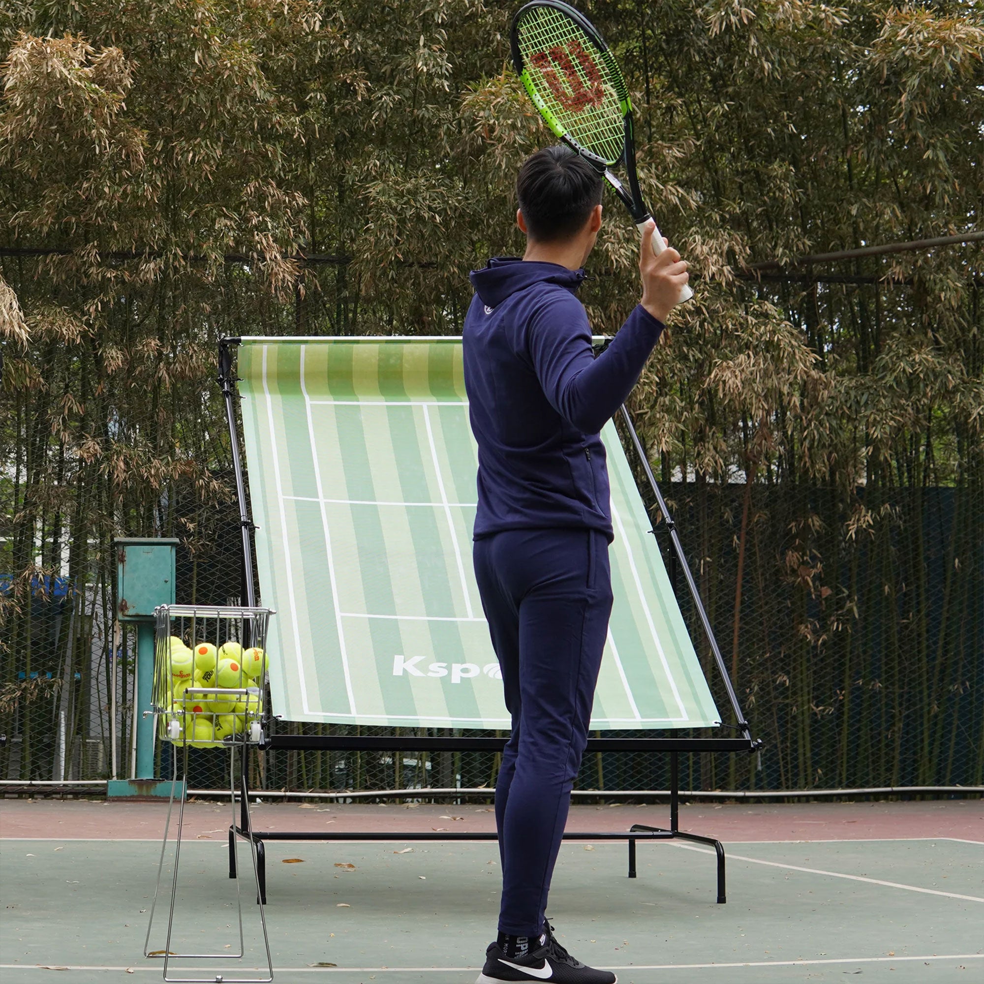 Ksports Racquet Tennis Rebounder for Indoor & Outdoor w/Carry Bag, Green (Used) - VMInnovations