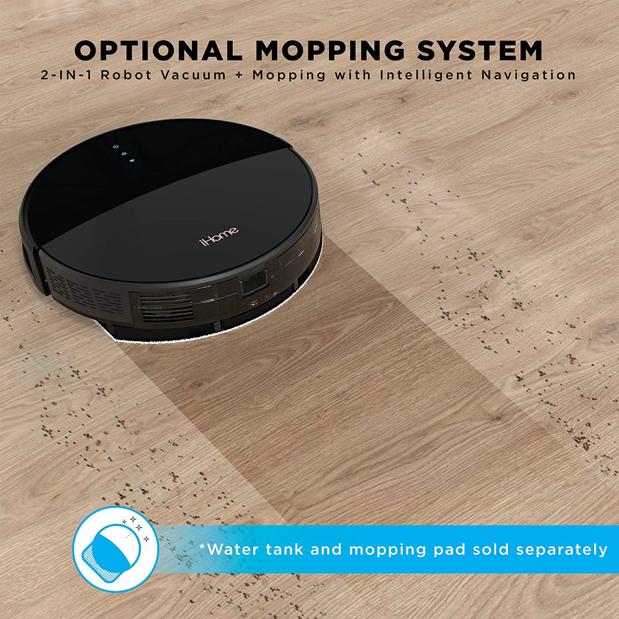 iHome iHRV1-BLK AutoVac Eclipse Robot and Self Charging Vacuum Cleaner, Black - VMInnovations