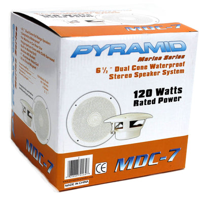 4) NEW PYRAMID MDC7 6.5" 480W Marine/Boat Speakers Waterproof Outdoor White