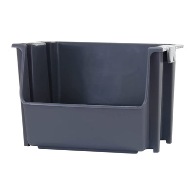 United Solutions SB0164-3Pack 19 In Heavy Duty Molded Plastic Storage Bins, Gray