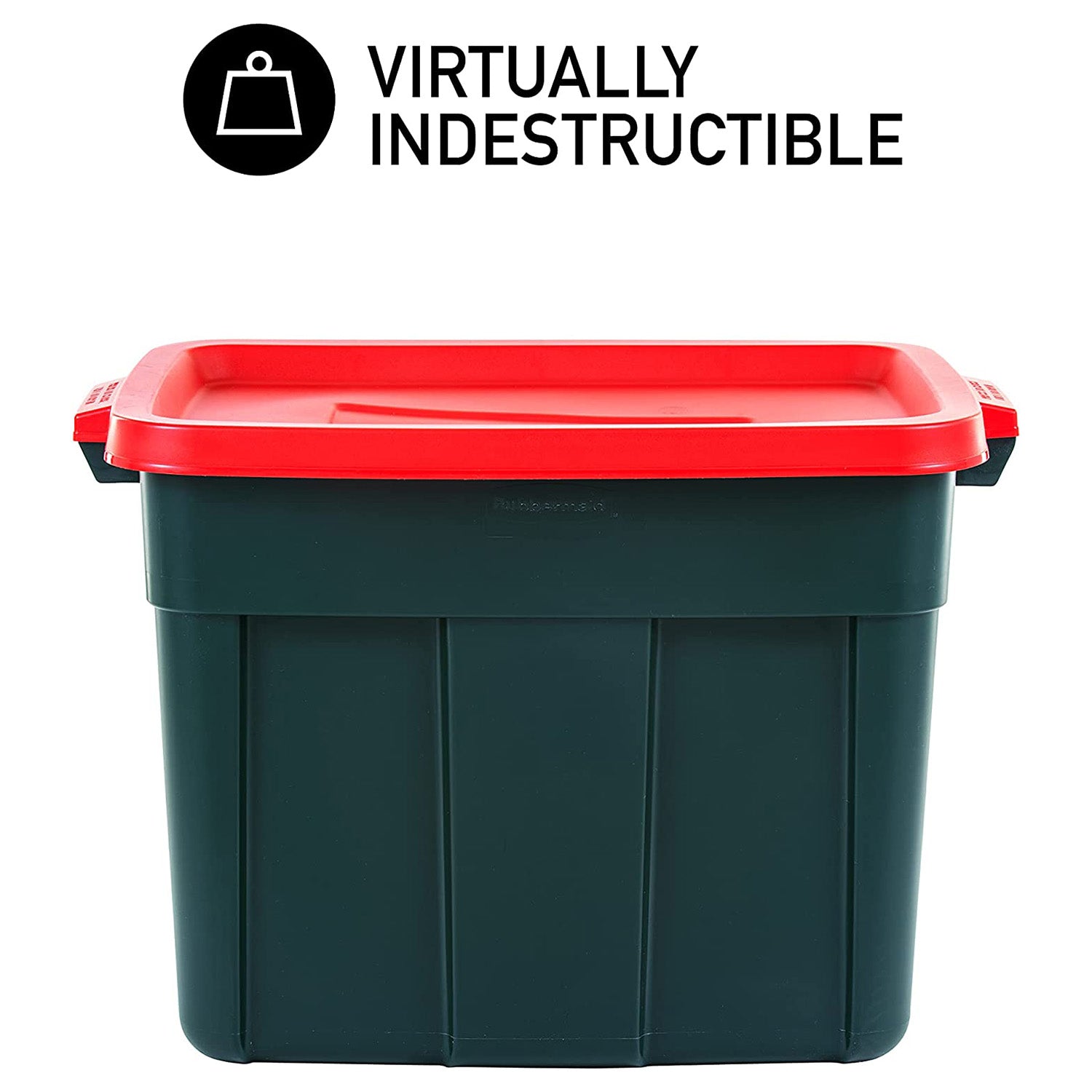 Rubbermaid Roughneck 18 Gal Plastic Holiday Storage Tote, Green and Red (6 Pack) - VMInnovations