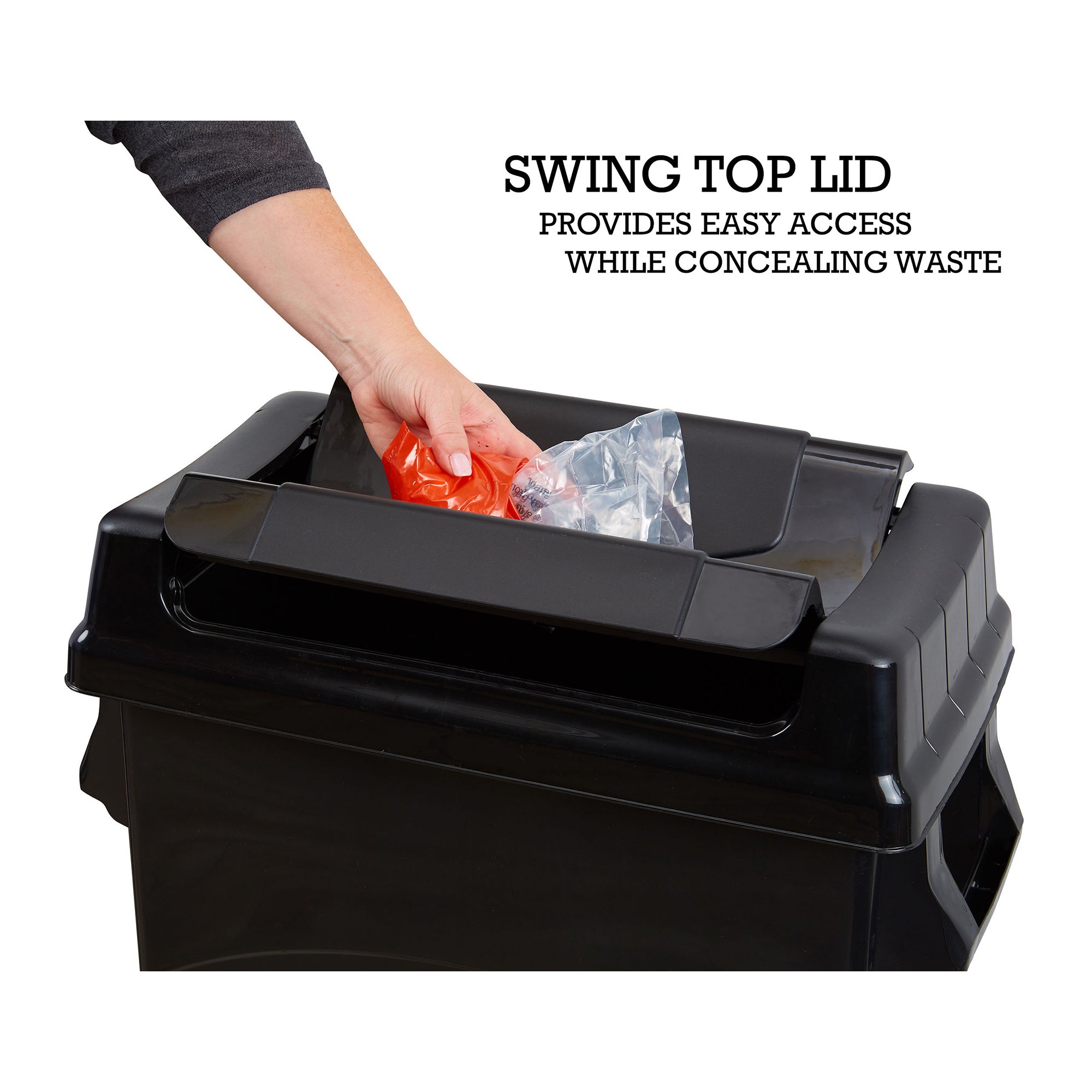 United Solutions 23 Gallon Highboy Kitchen Recycling Bin with Swing Lid, Black - VMInnovations
