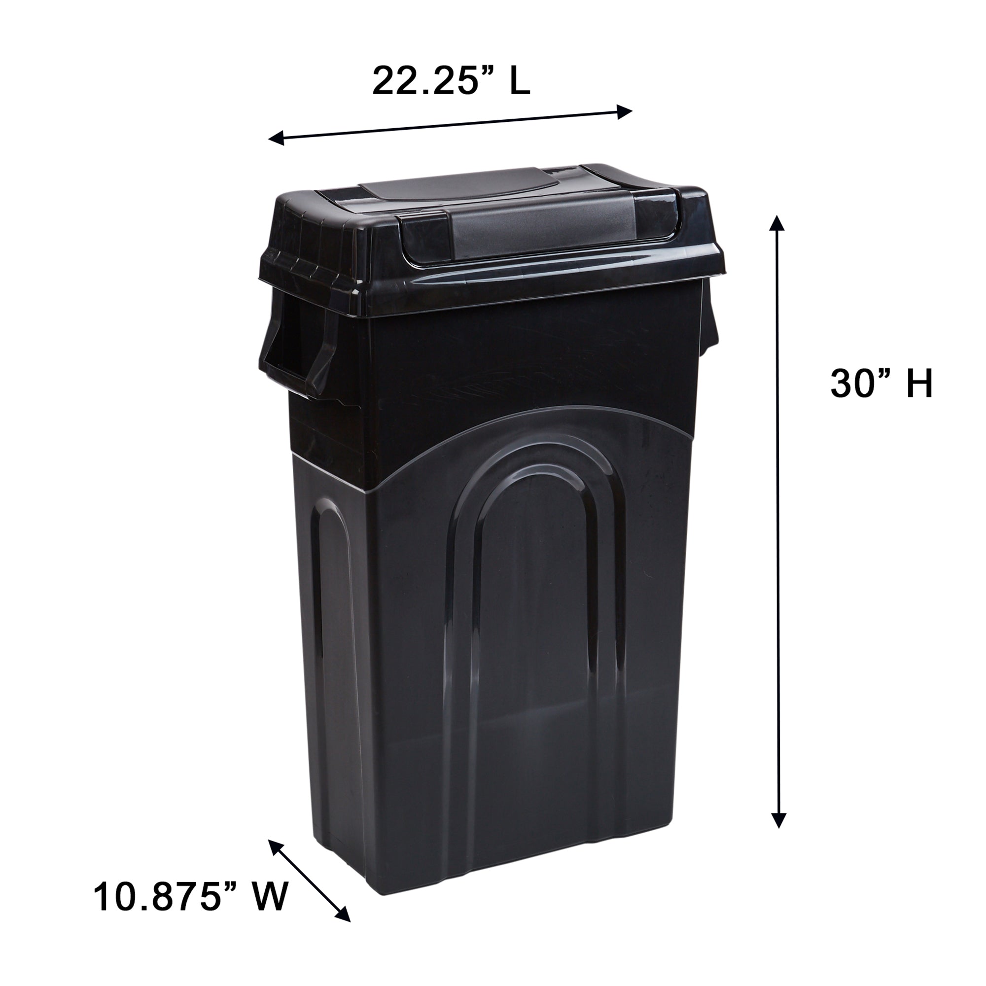 United Solutions 23 Gallon Highboy Kitchen Recycling Bin with Swing Lid, Black - VMInnovations
