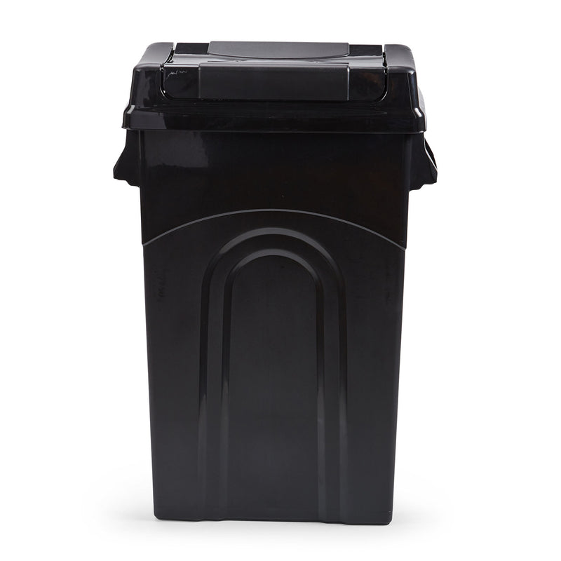 United Solutions 23 Gallon Highboy Kitchen Recycling Bin with Swing Lid, Black
