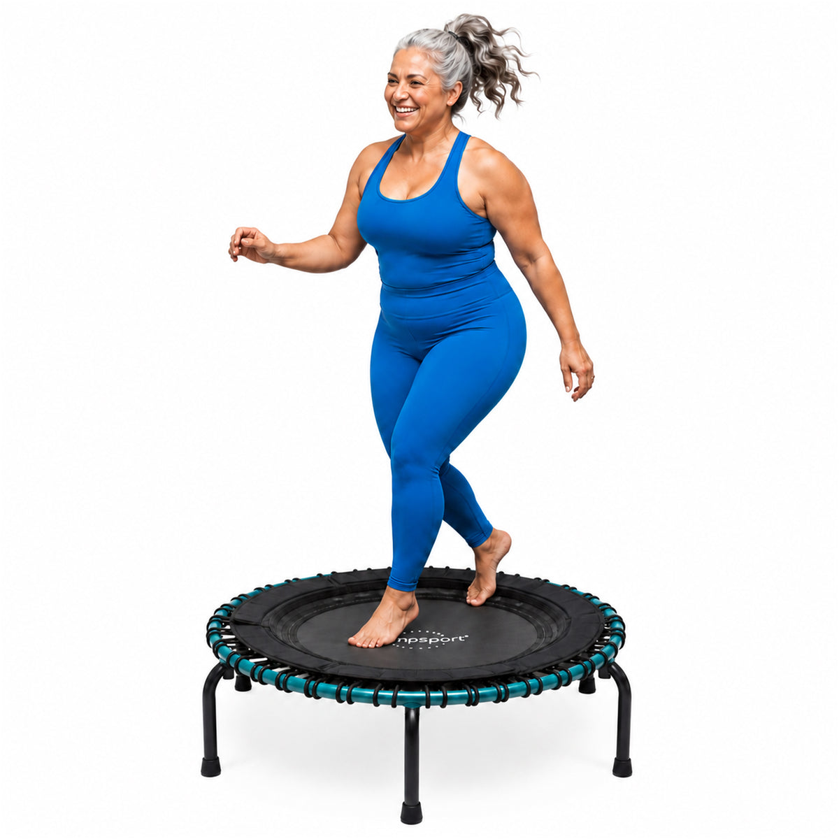 JumpSport 250 Workout Rebounder for Adults, 39" Mini Fitness Trampoline, Teal