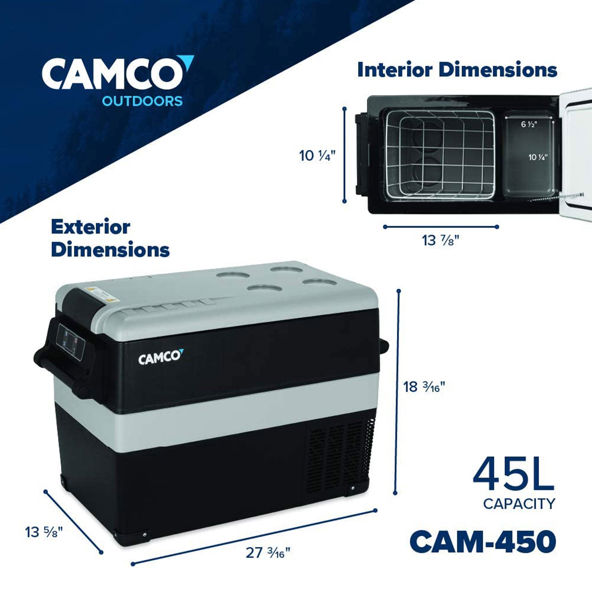 Camco 45 Liter Portable Compact Refrigerator w/ Single Zone Cooling (Open Box)