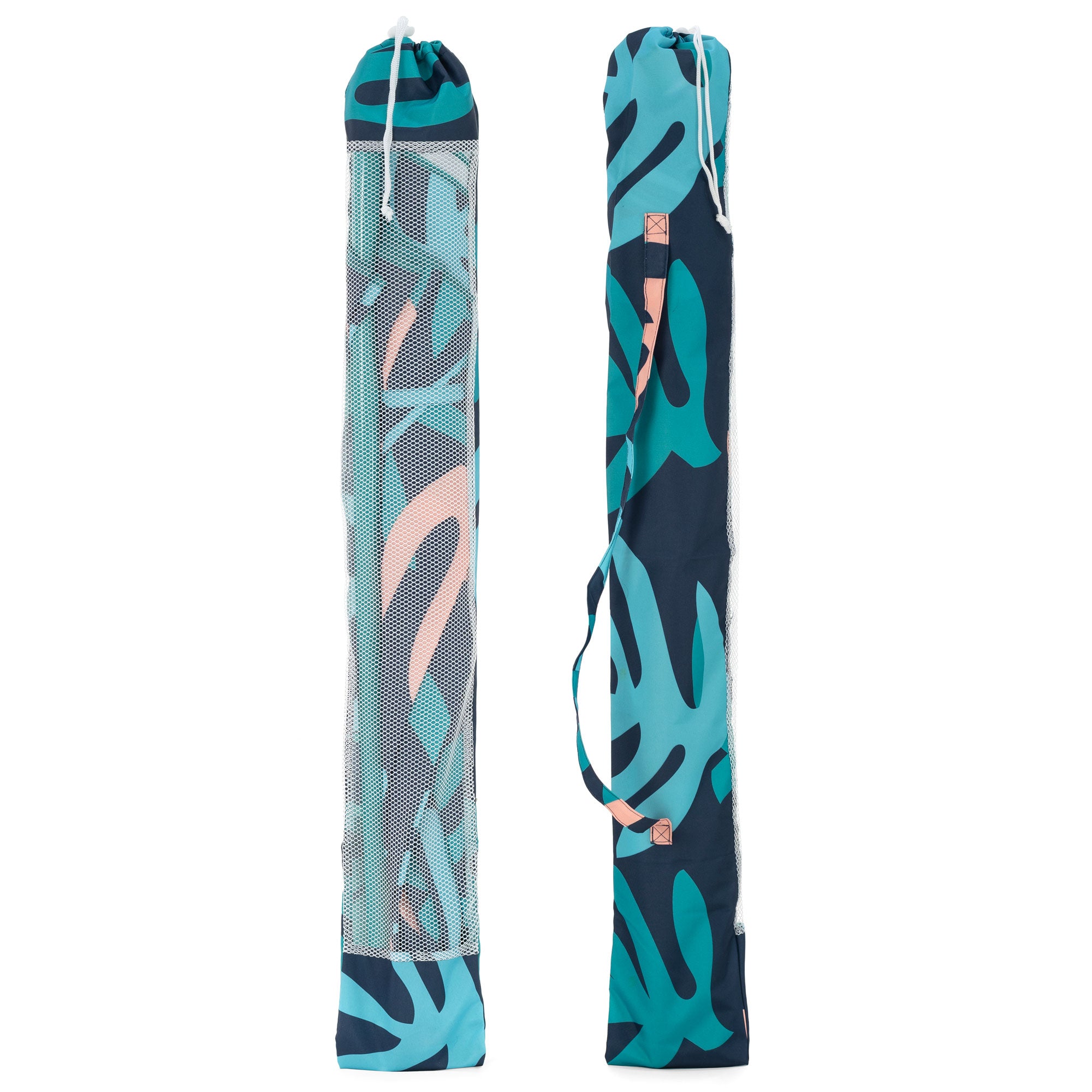SlumberTrek Moda Adjustable Height Push Button Tilt Beach Umbrella, Coral (Used) - VMInnovations