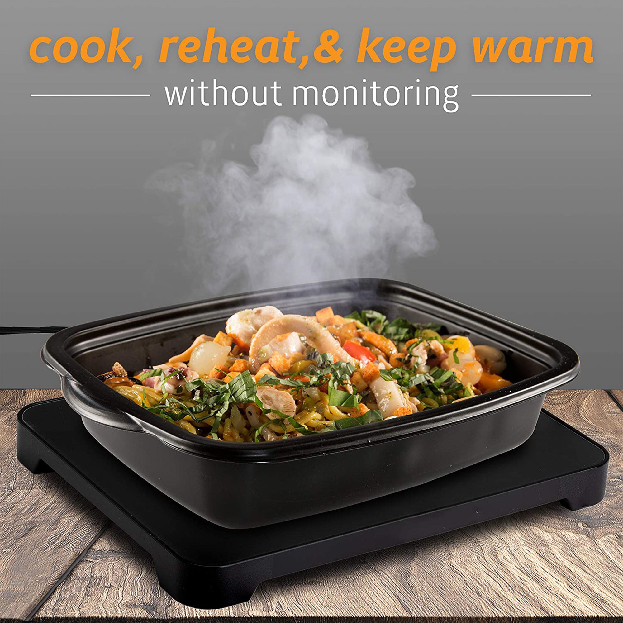 HotLogic Mini Portable Thermal Food Warmer for Office and Travel, Aqua Floral - VMInnovations