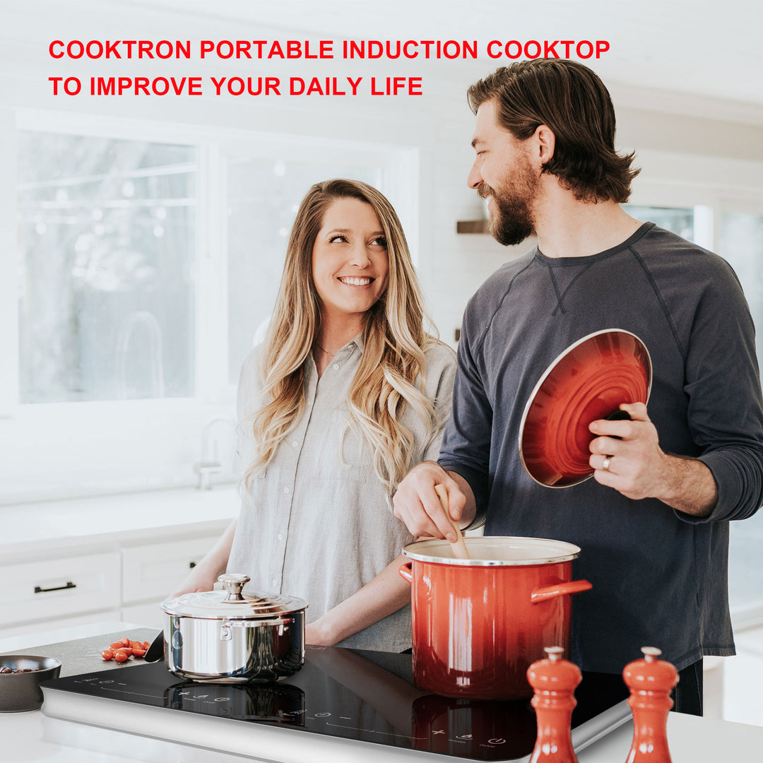 COOKTRON 1800W 120V Portable Quick-Heat Electric Induction Cooktop (Open Box) - VMInnovations