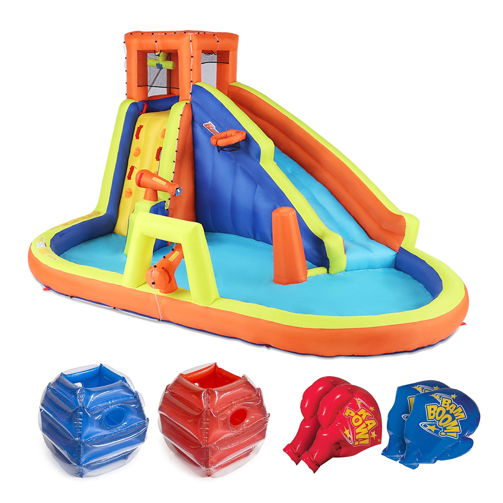 Banzai Inflatable Battle Blast Adventure Park with Motor and Battle Bop Combo - VMInnovations