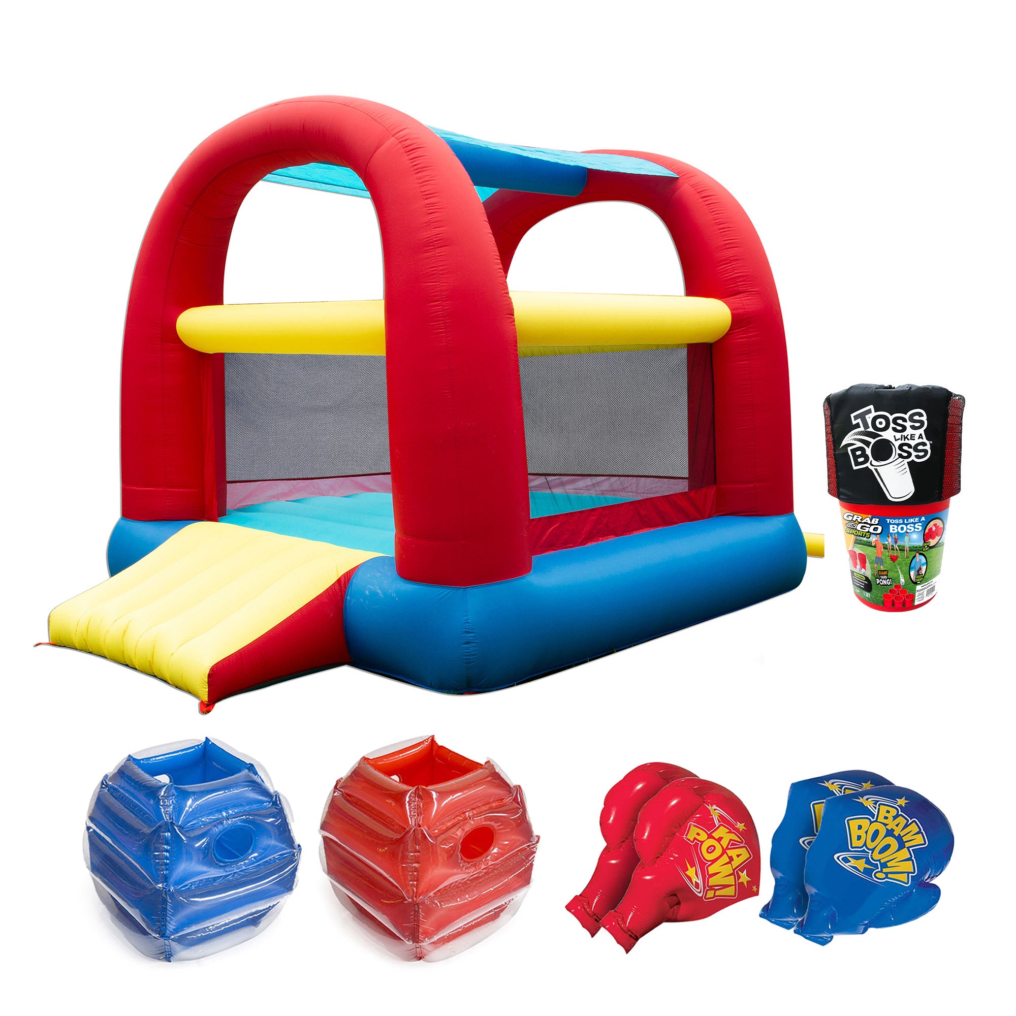 Banzai Cool Canopy Bouncer with Battle Bop Combo Pack and Toss Like a Boss Game - VMInnovations