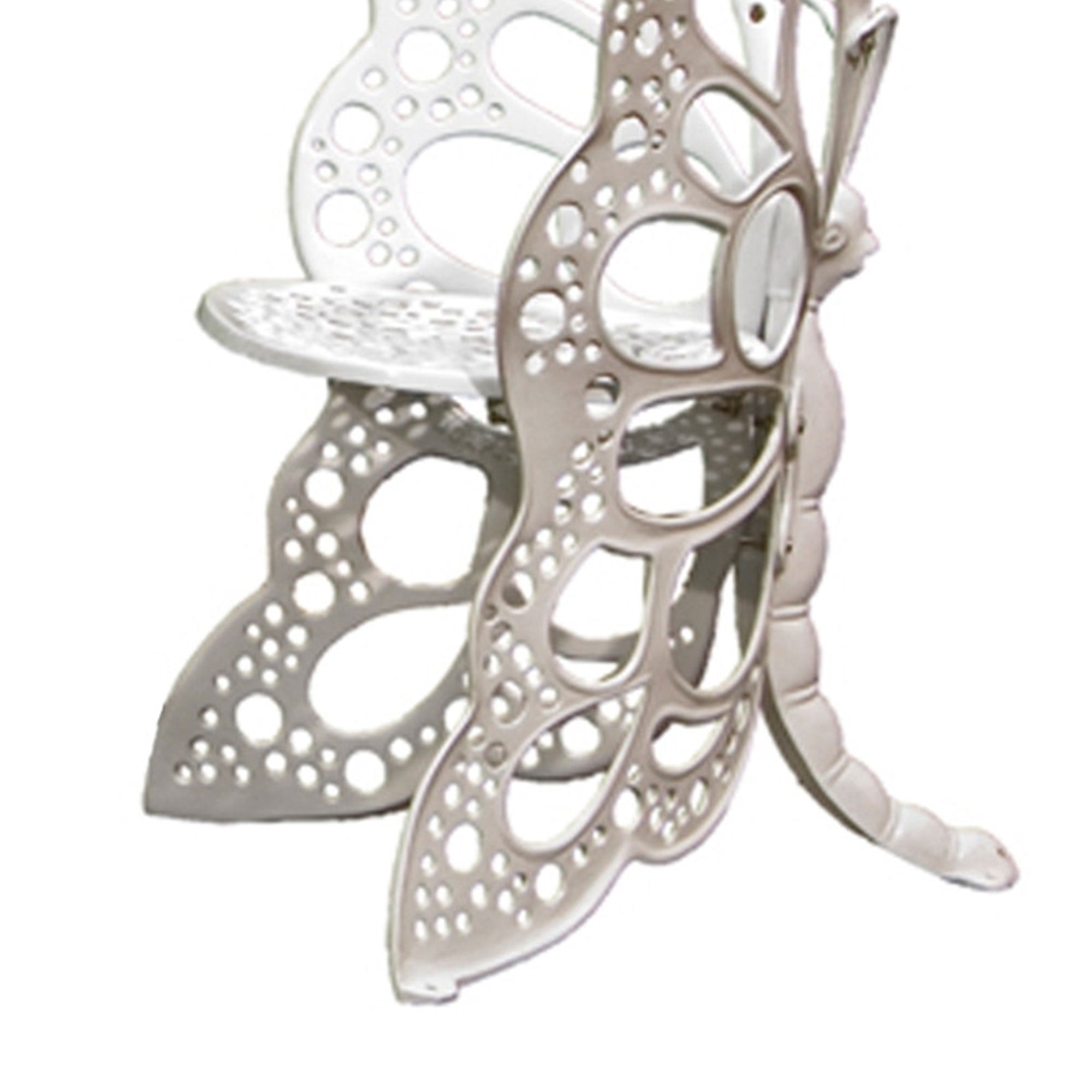 Flower House Indoor Outdoor Metal Butterfly Chair for Patio and Garden, White