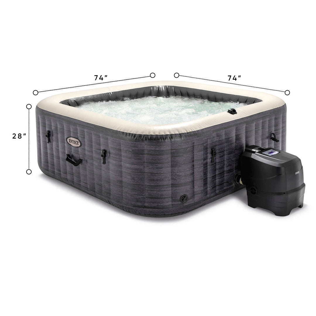 Intex PureSpa Plus Greystone Inflatable Hot Tub, 94x28", with 4 Headrest Pillows - VMInnovations