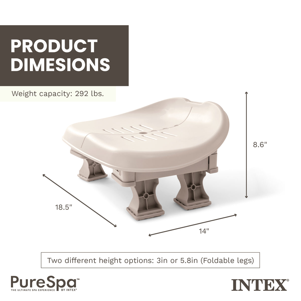 Intex PureSpa Plus Inflatable Bubble Jet Hot Tub & Slip Resistant Seat (2 Pack)