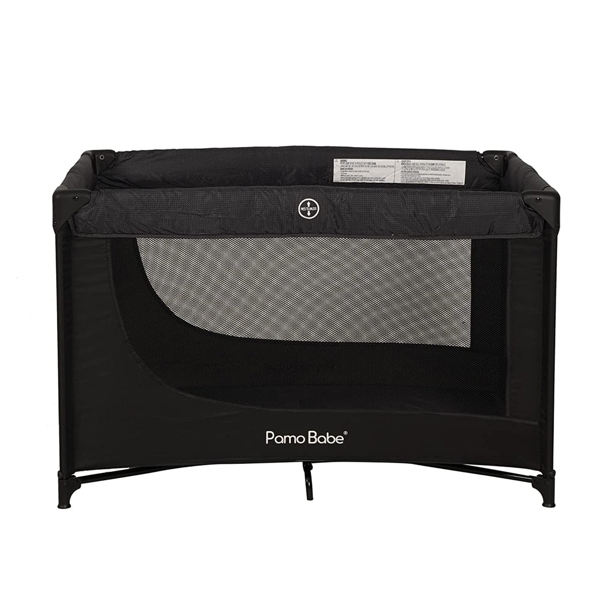 Pamo Babe Portable Enclosed Baby Playpen Crib with Mattress and Carry Bag, Black - VMInnovations