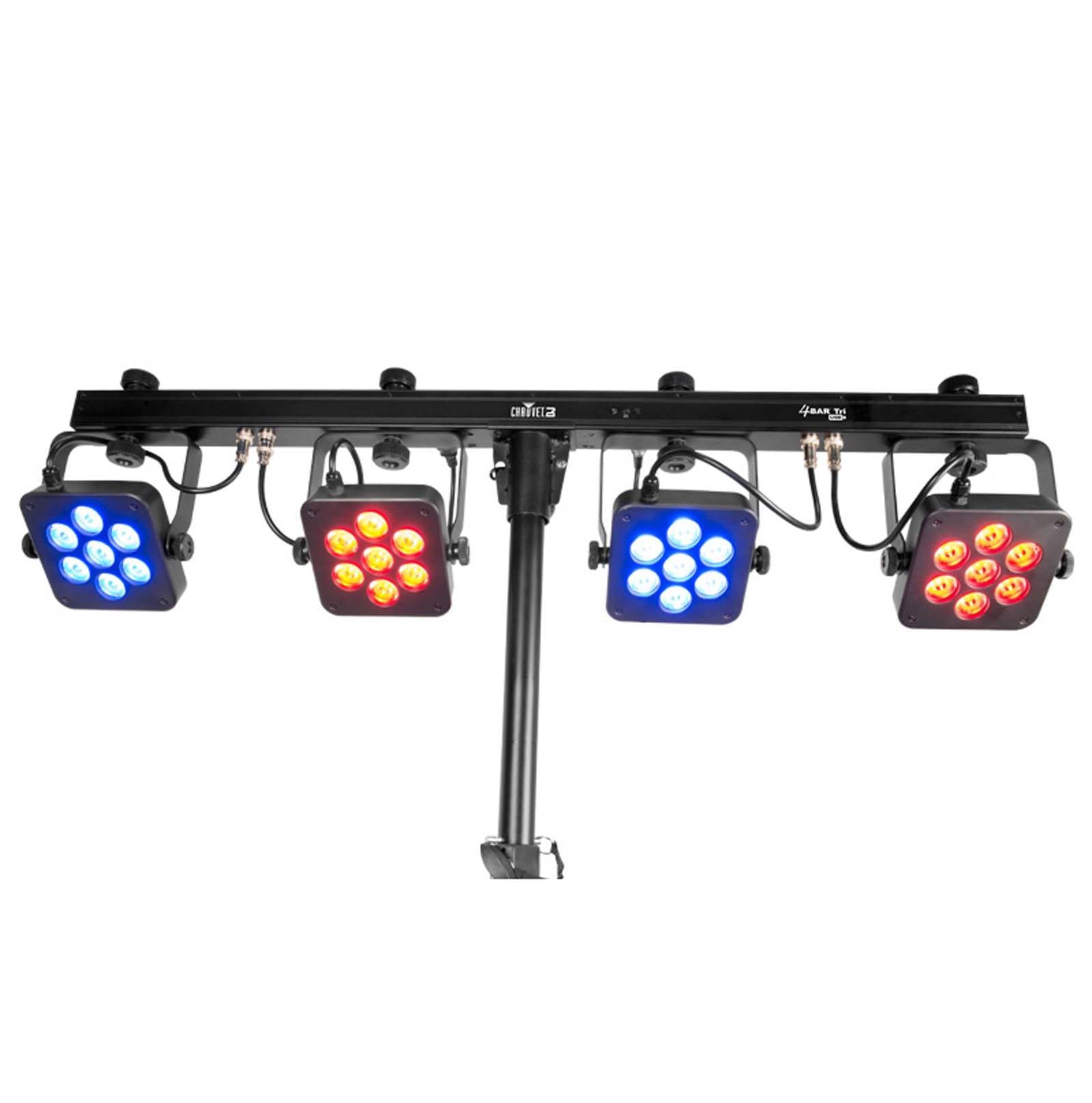 2) Chauvet DJ 4BAR TRI USB LED DMX Wash Light Bar Systems w/ Stands + Travel Bag