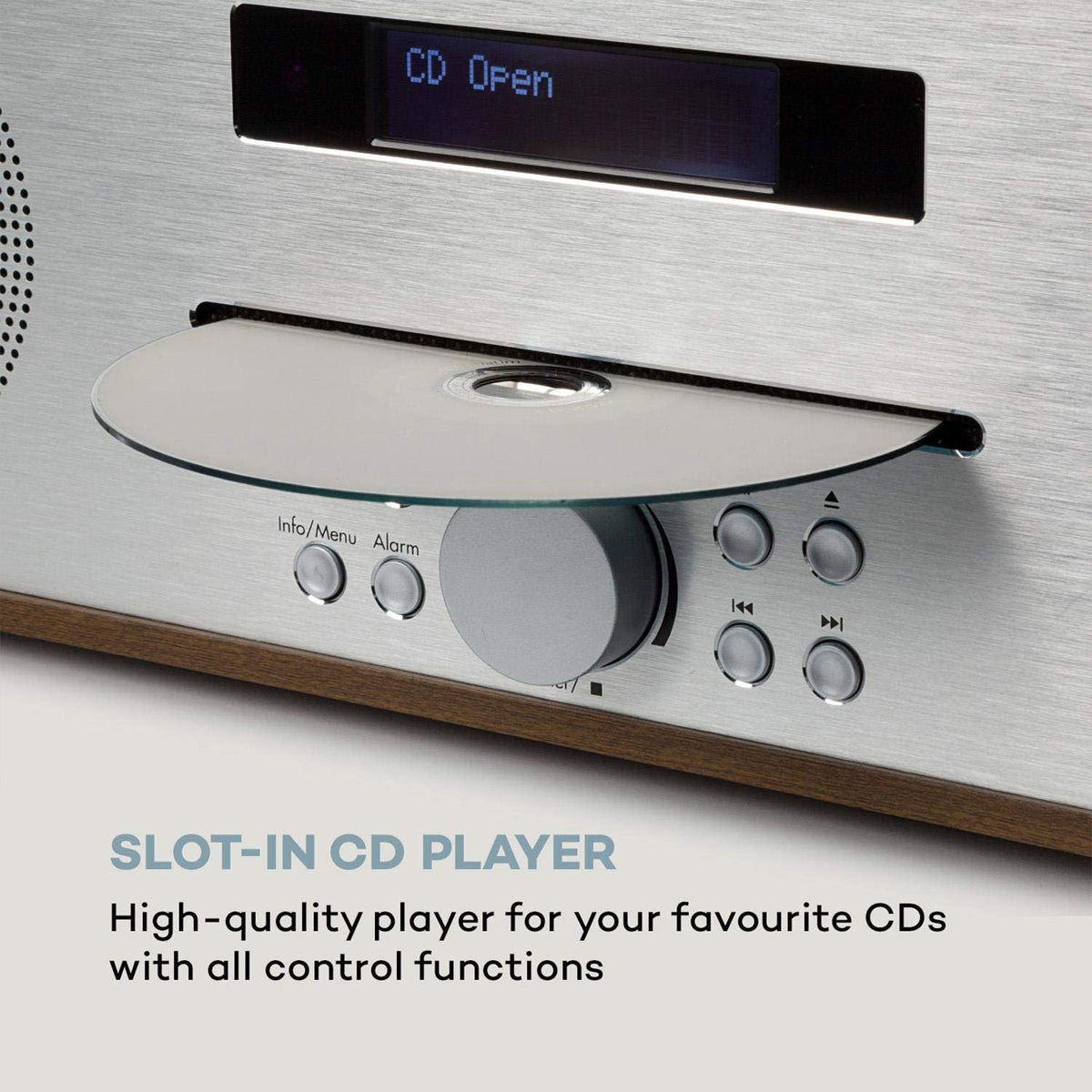 auna Silver Star Multifunction CD Player and FM Radio with Remote Control, White