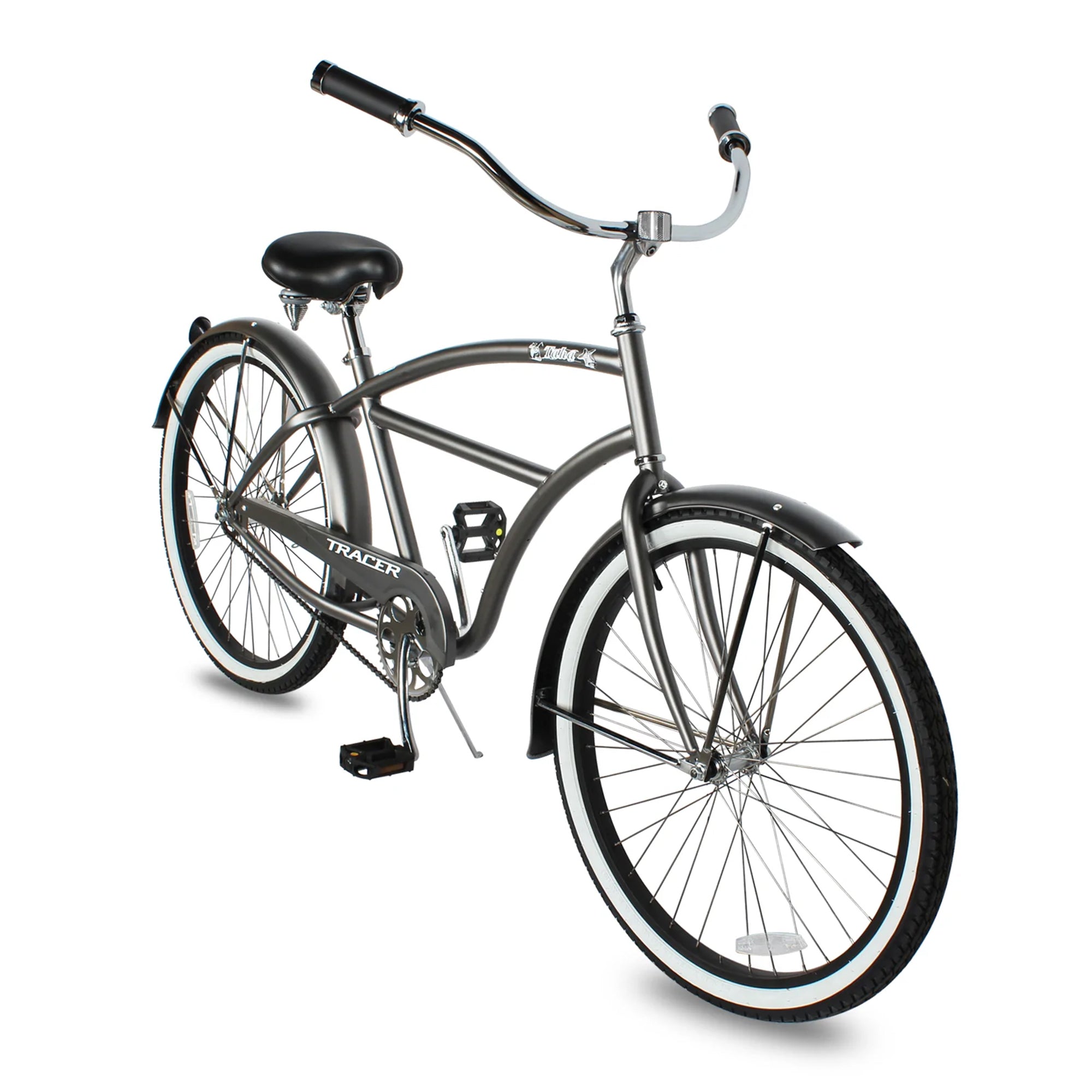 TRACER Taha 26 Inch Beach Cruiser 7 Speed Steel Frame Men's Bicycle, Matte Grey - VMInnovations