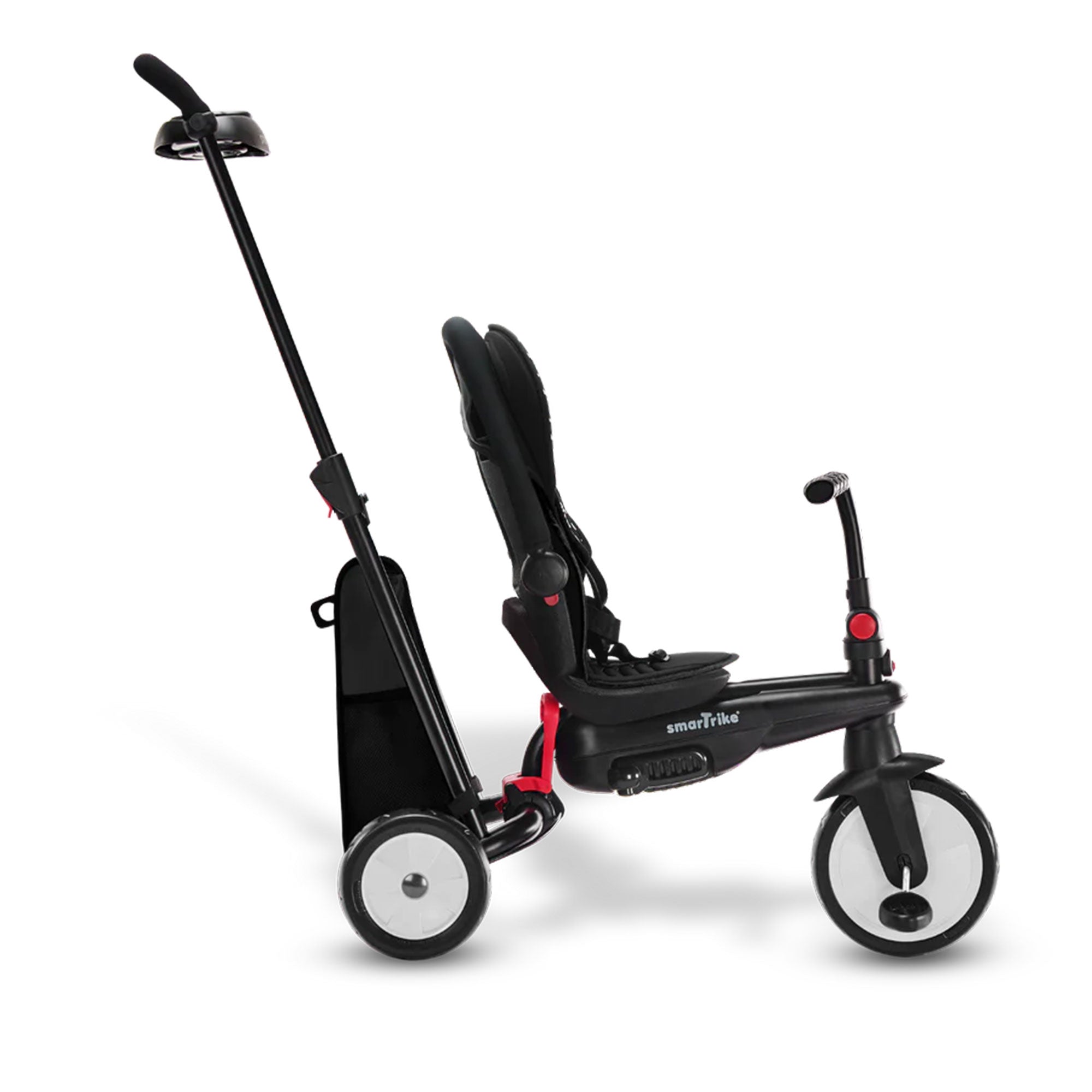 smarTrike 6 in 1 Stroller Tricycle, 1 Handed Steering, Black & White(Used) - VMInnovations