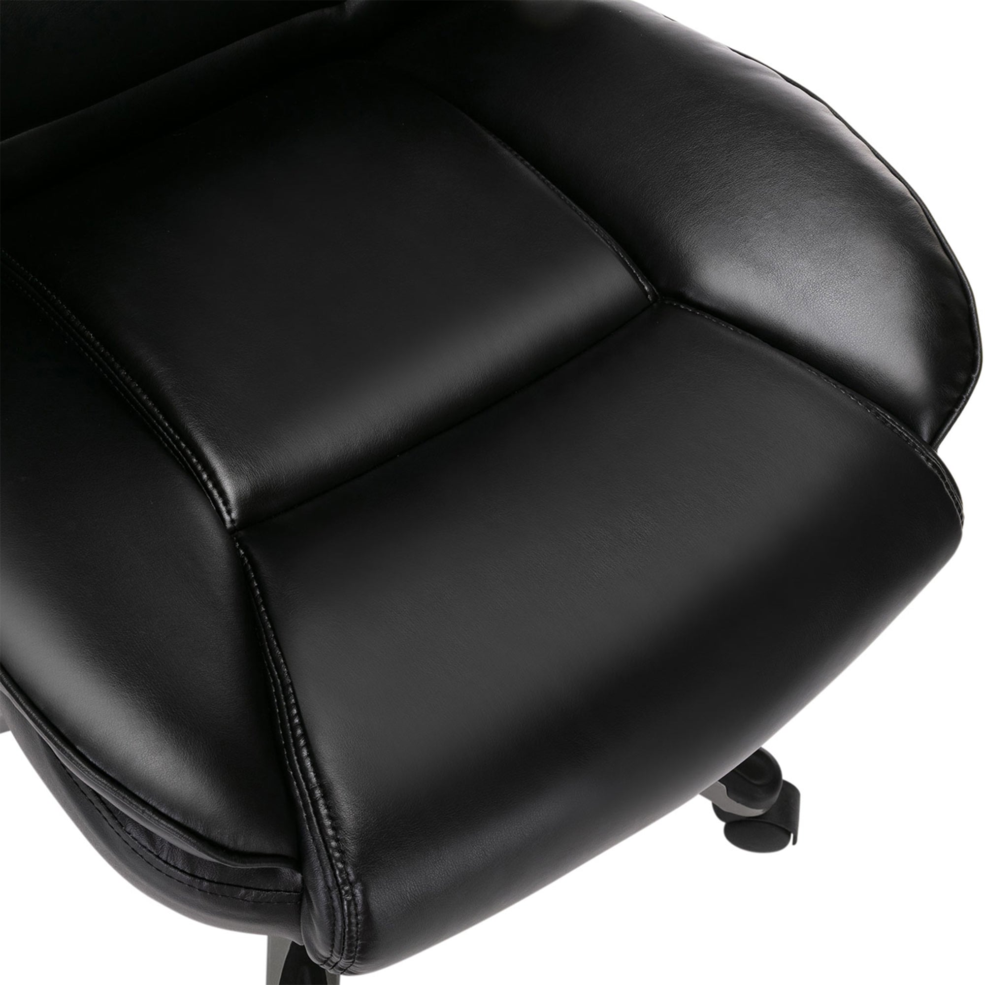 COLAMY High Back Leather Executive Office Chair w/ Flip Up Arms,Black (Open Box) - VMInnovations