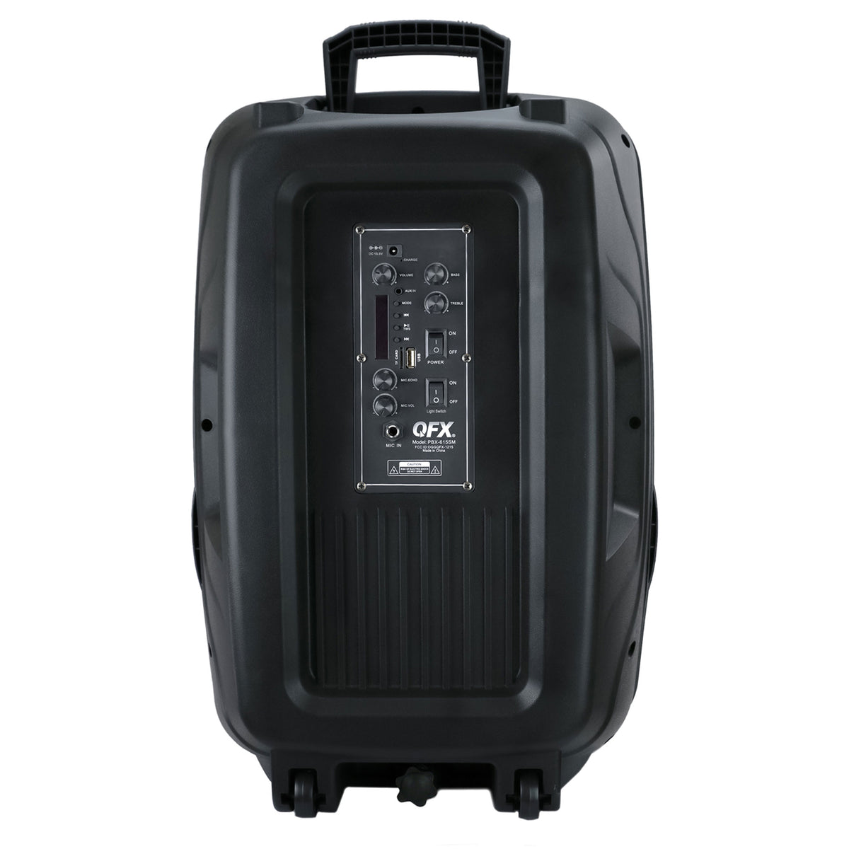 QFX 15 Inch Rechargeable Bluetooth Speaker System w/ LED Lights & Mics (4 Pack)