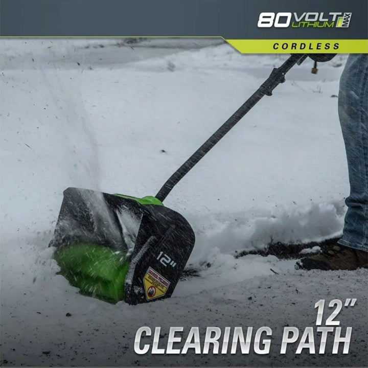 Greenworks G-MAX 80-Volt 12-Inch Snow Shovel with 2.0 AH Battery and Charger - VMInnovations