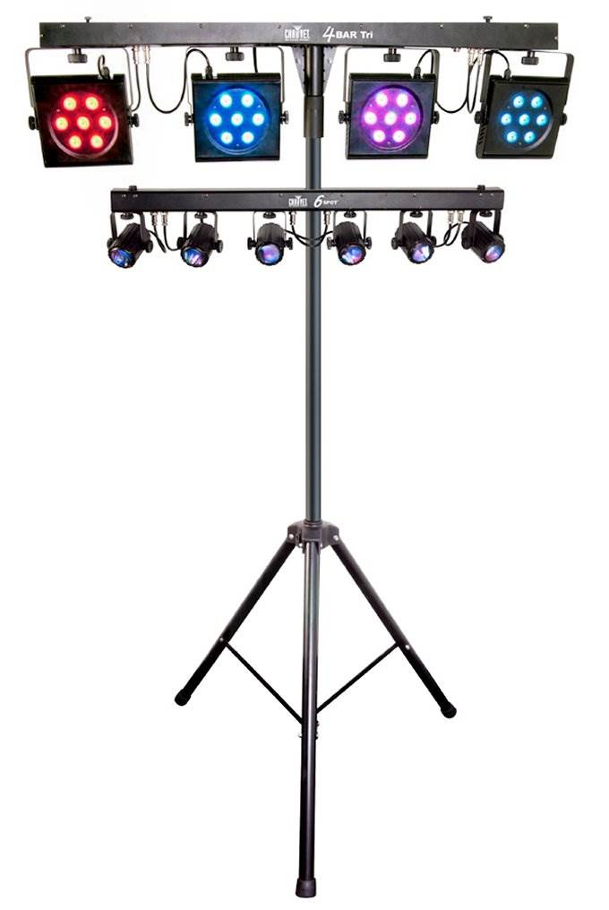 Chauvet DJ 4BAR TRI USB + 6-SPOT LED Stage Light Kit Bar System w/Travel Bags
