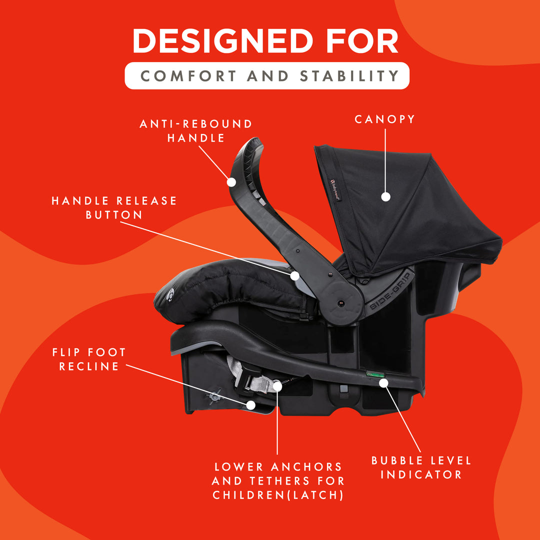 Baby Trend EZ-Lift Plus Lightweight Infant Car Seat, Cozy Cover & Base, Stormy - VMInnovations