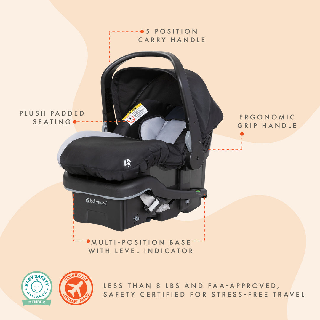 Baby Trend EZ-Lift Plus Lightweight Infant Car Seat, Cozy Cover & Base, Stormy - VMInnovations
