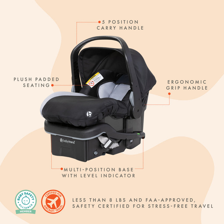 Baby Trend EZ-Lift Plus Lightweight Infant Car Seat, Cozy Cover & Base, Stormy - VMInnovations