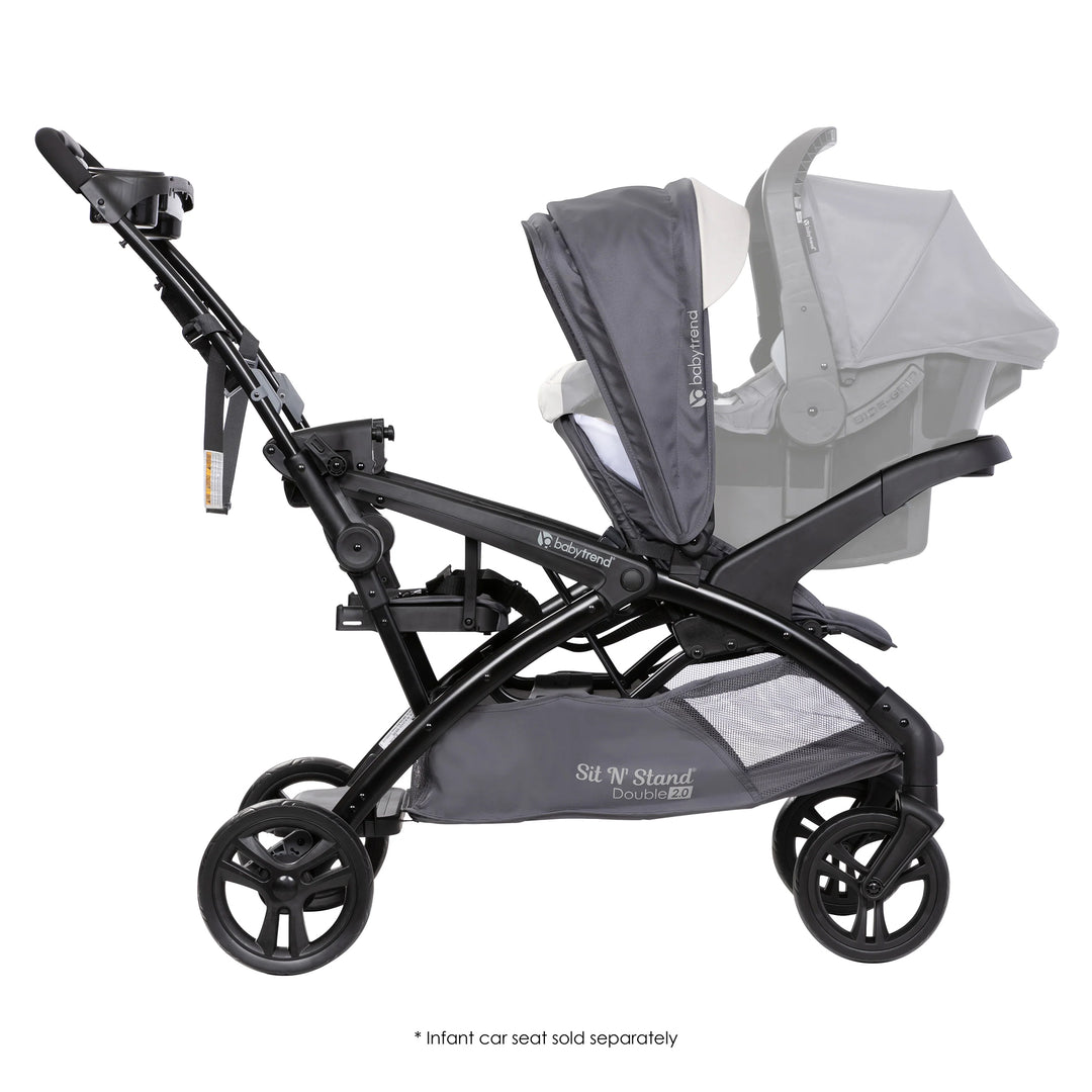 Baby Trend Sit N' Stand Double Stroller 2.0 DLX with 5 Point Harness, Magnolia - VMInnovations