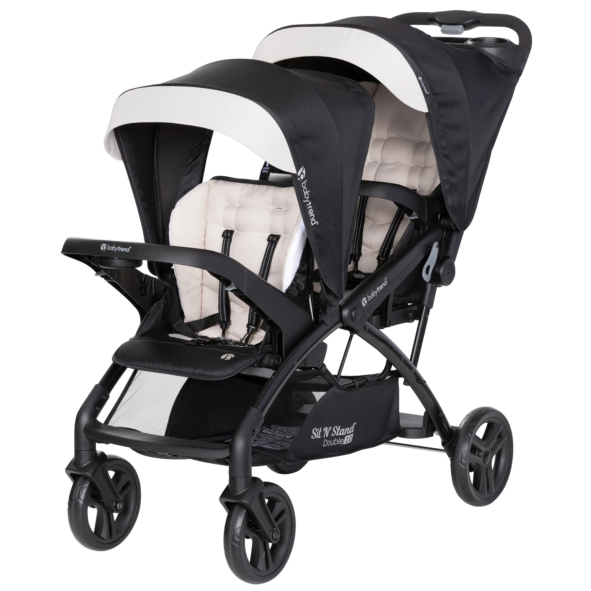 Baby Trend Sit N' Stand Double Stroller w/5 Point Harness, Modern Khaki (Used)