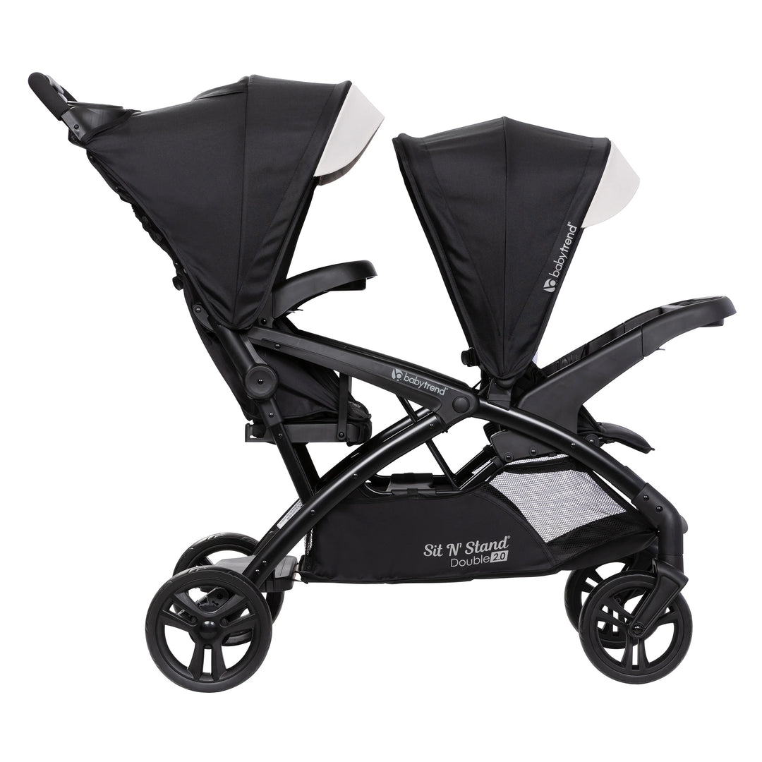 Baby Trend Sit N' Stand Double Stroller 2.0 DLX w/5 Point Harness, Modern Khaki - VMInnovations