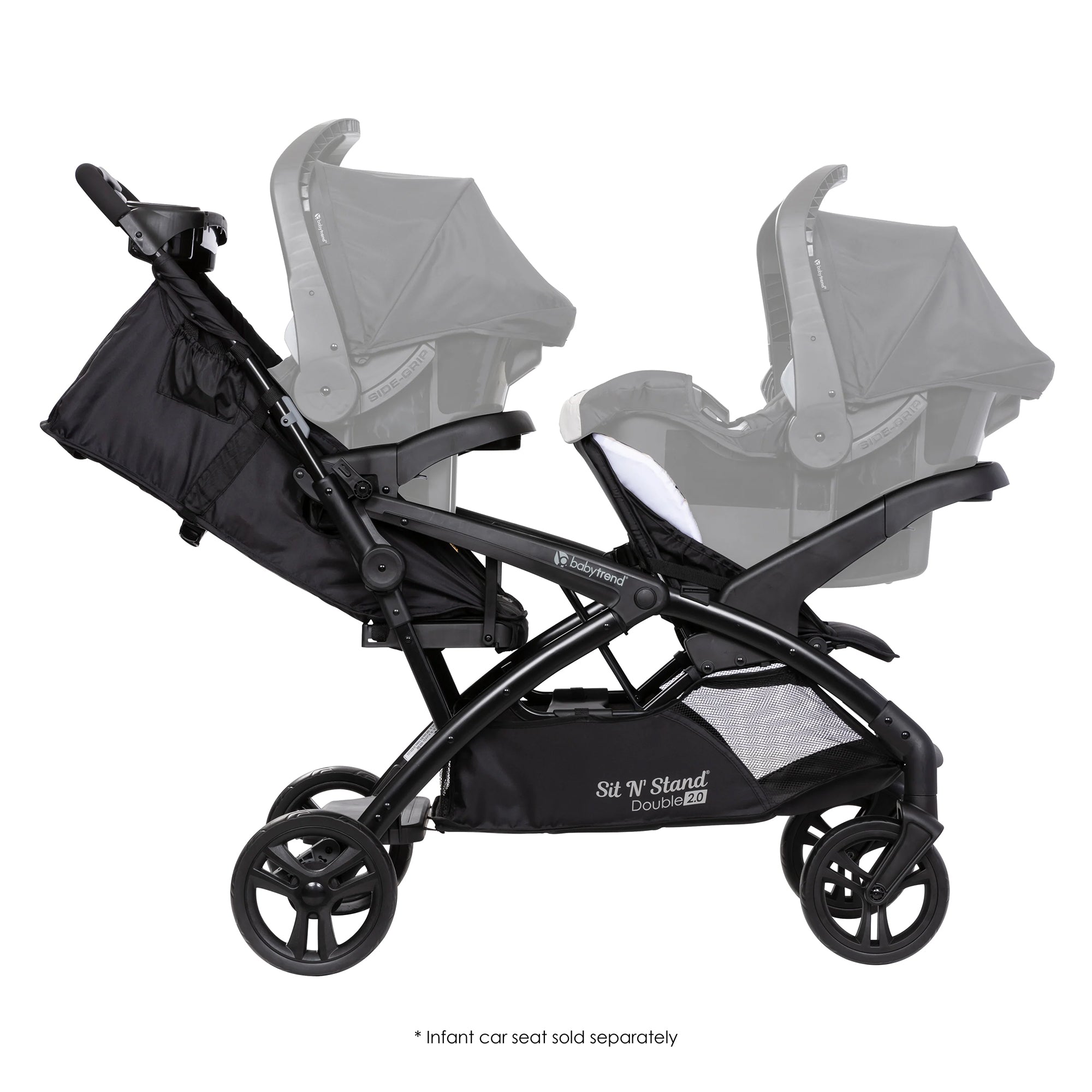 Baby Trend Sit N' Stand Double Stroller w/5 Point Harness, Modern Khaki (Used) - VMInnovations