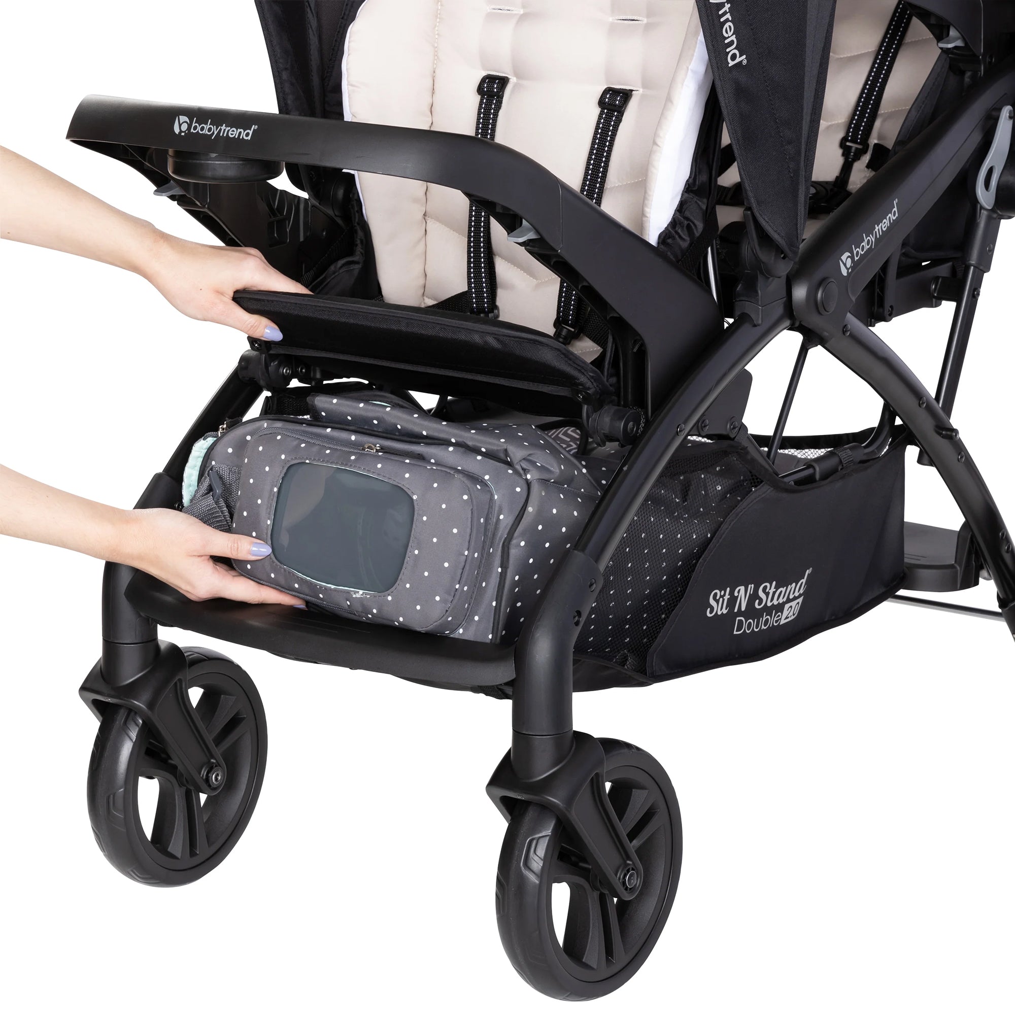 Baby Trend Sit N' Stand Double Stroller 2.0 DLX, Modern Khaki (Open Box)