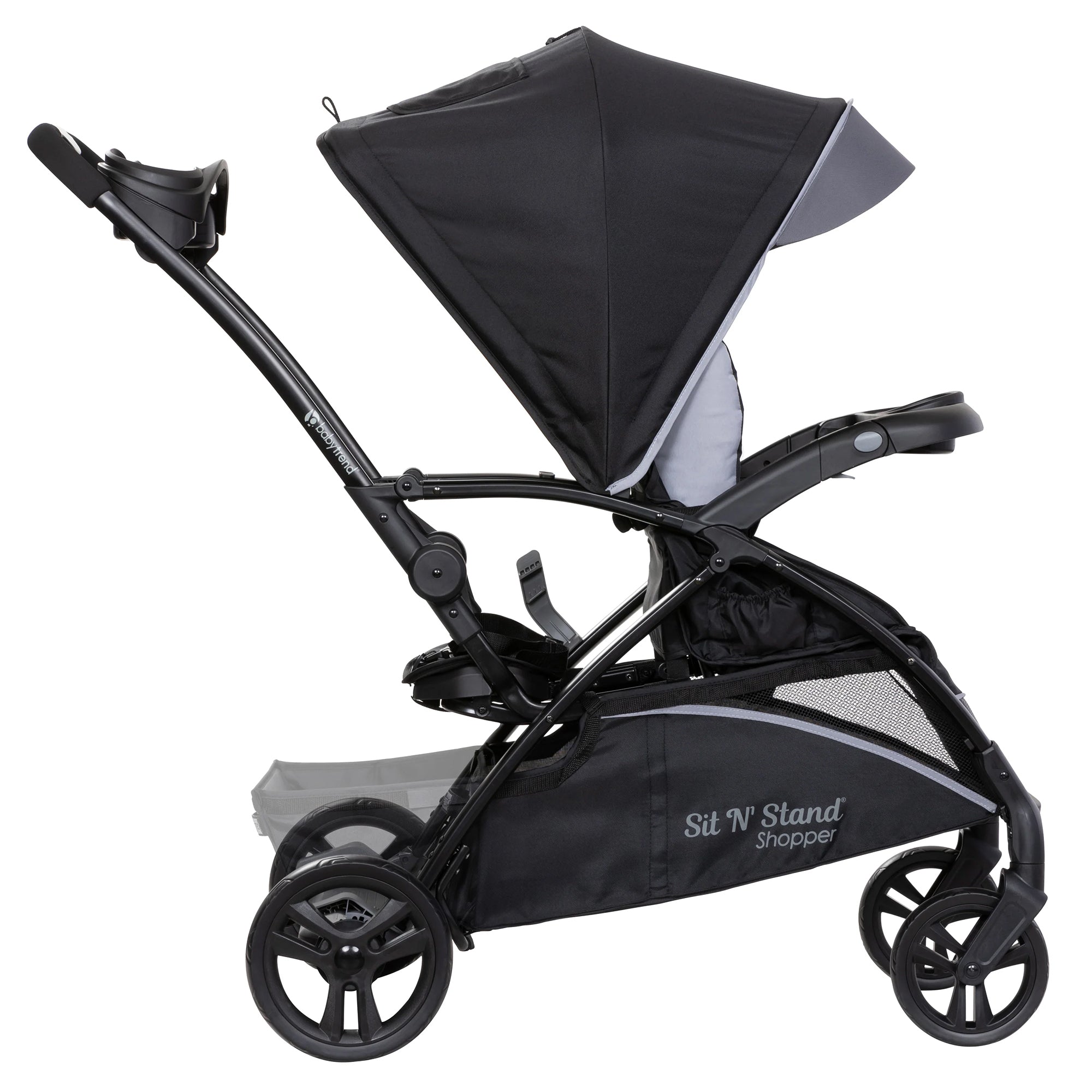 Sit N' Stand 5 in 1 Shopper Stroller with Canopy and Basket, Stormy (Used) - VMInnovations