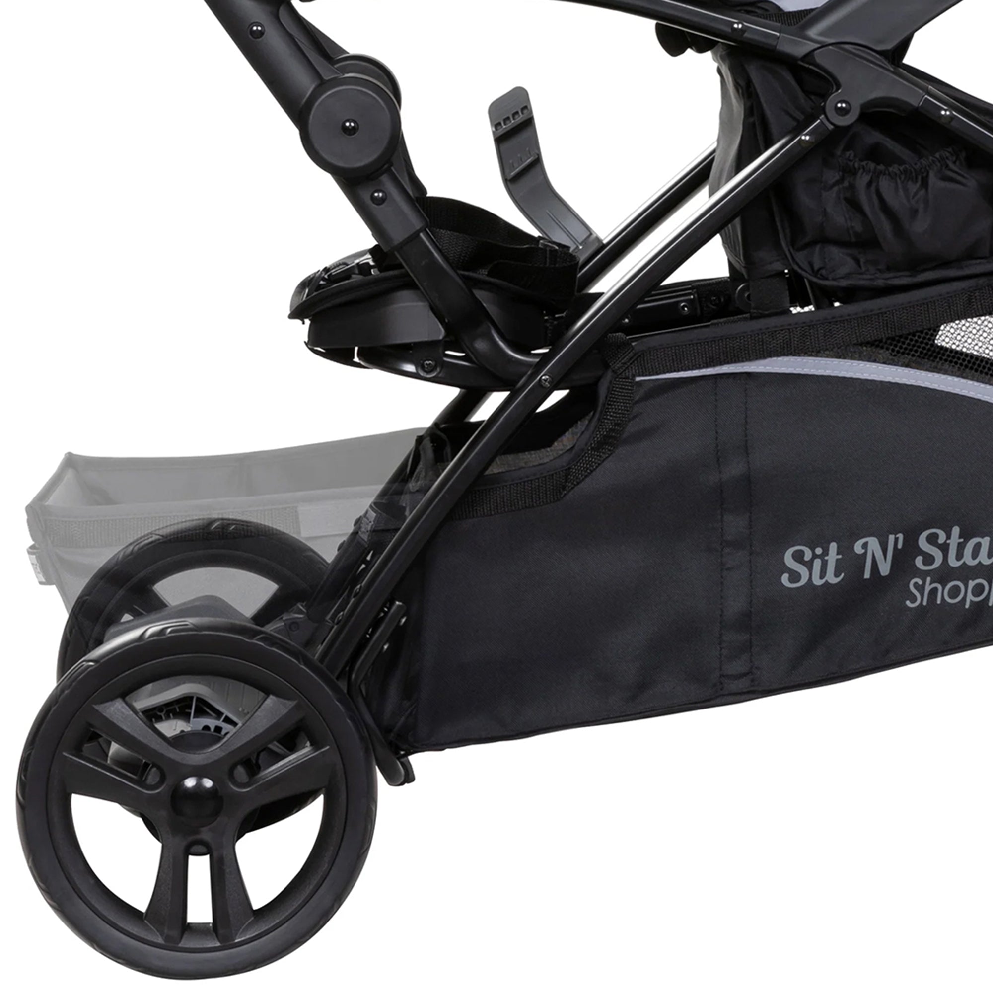 Sit N' Stand 5 in 1 Shopper Stroller with Canopy and Basket, Stormy (Used) - VMInnovations