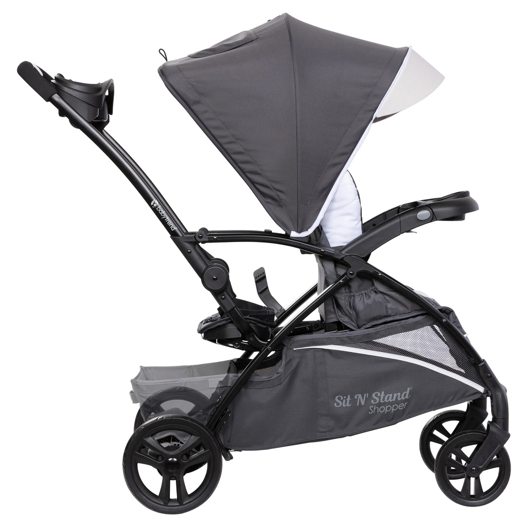 Baby Trend Sit N' Stand 5 in 1 Shopper Stroller with Canopy and Basket, Magnolia - VMInnovations
