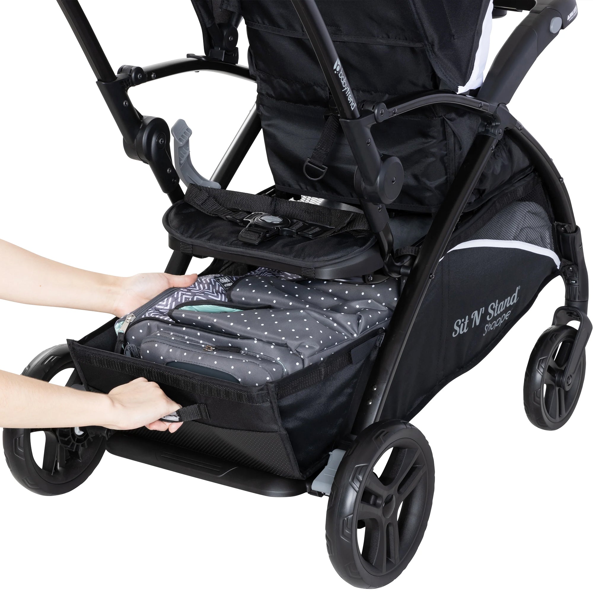 Baby Trend Sit N' Stand 5 in 1 Shopper Stroller w/Canopy & Basket, Modern Khaki - VMInnovations