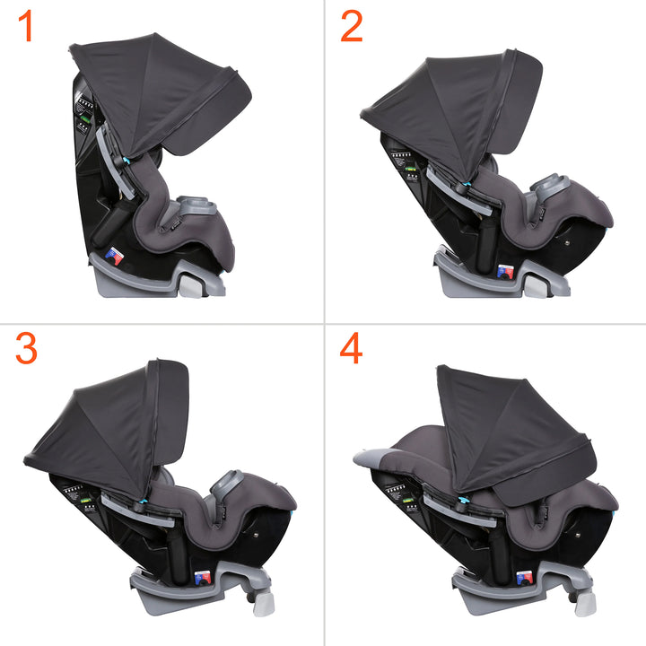 Baby Trend Cover Me 4 in 1 Convertible Car Seat with Adjustable Canopy, Stormy - VMInnovations