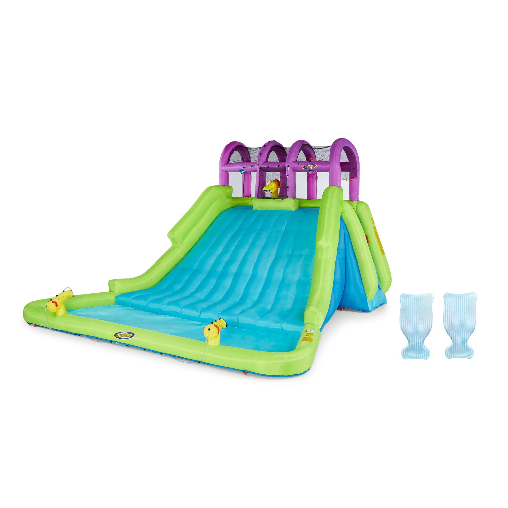 Kahuna Mega Blast Kids Water Park & Comfy Floats Saddle Float Lounger (2 Pack) - VMInnovations