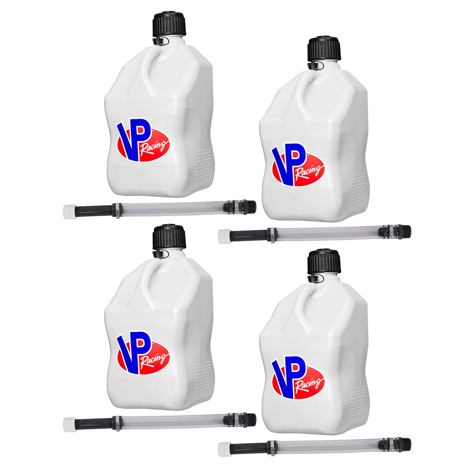 VP Racing 5.5 Gal Motorsport Racing Liquid Container Utility Jug, White (4 Pack) - VMInnovations