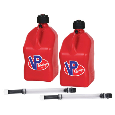 VP Racing 5.5 Gallon Motorsport Utility Jug and Deluxe Hose, Red (2 Pack)