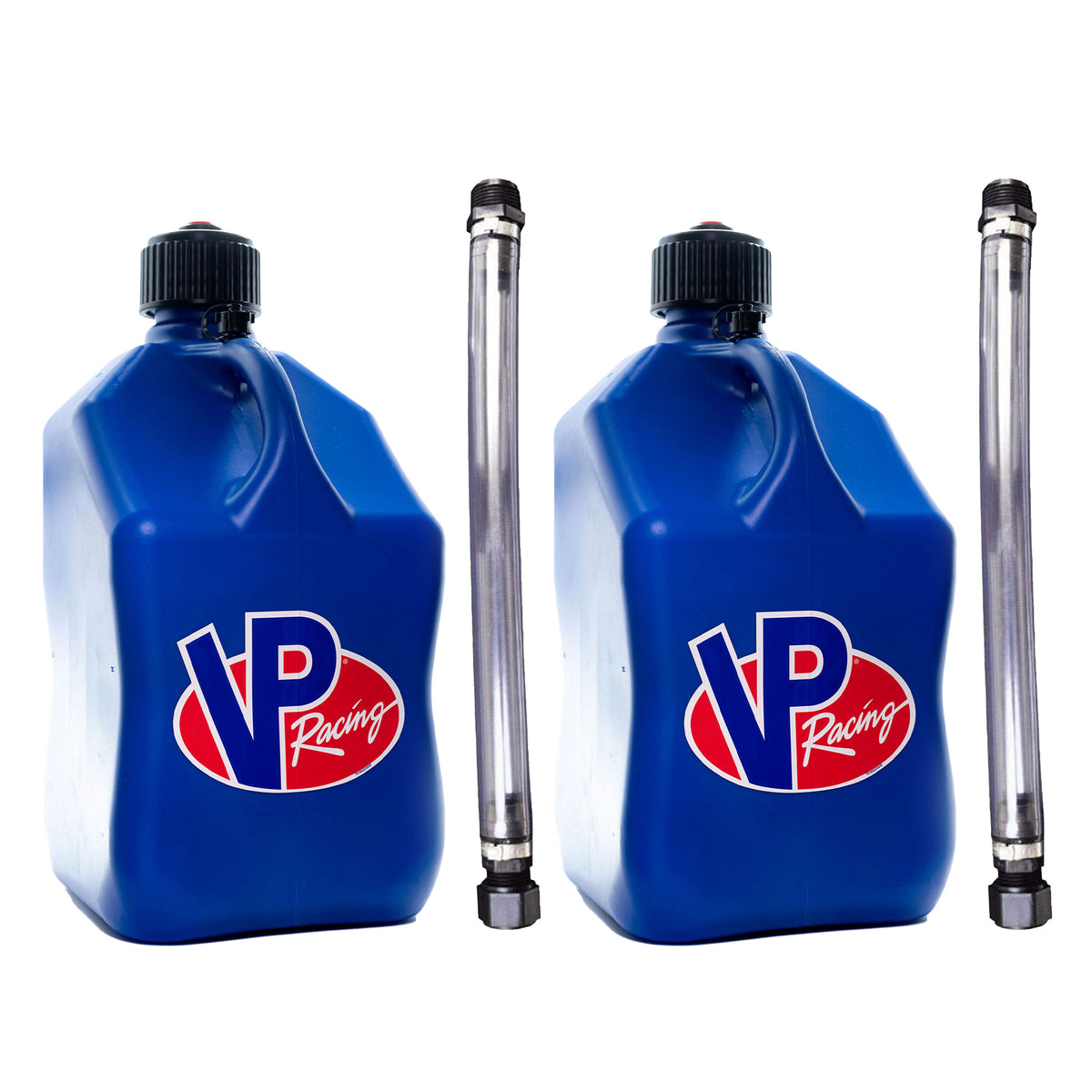 VP Racing 5.5 Gallon Utility Jug and 14 Inch Deluxe Hose, Blue (2 Pack)