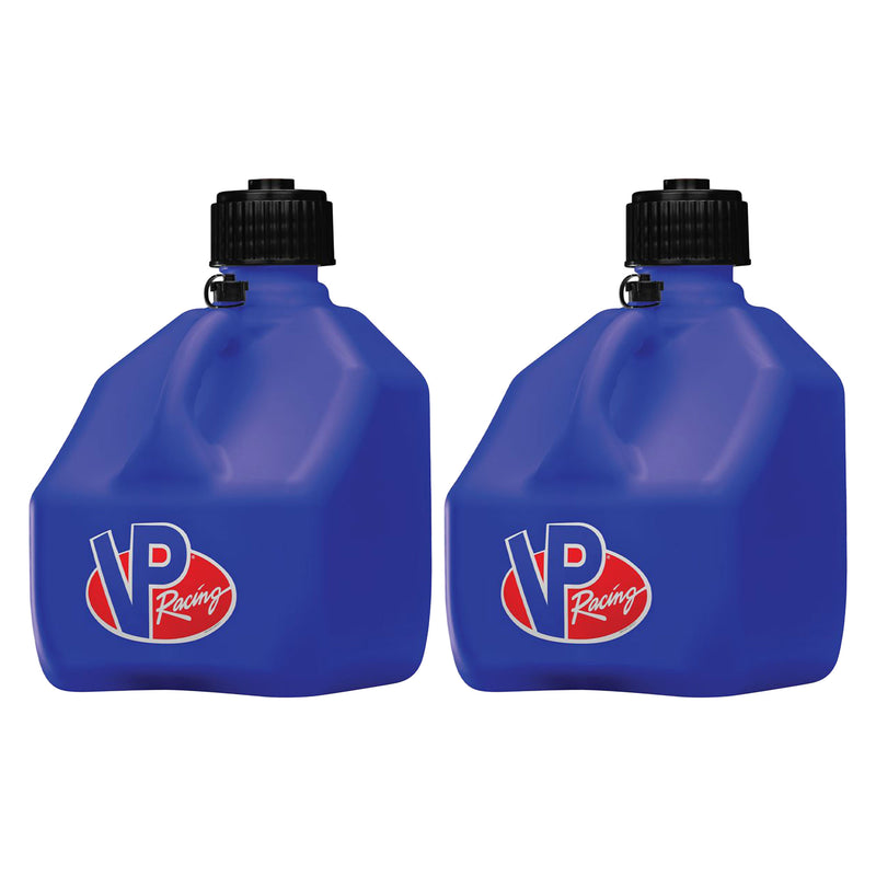 VP Racing 3 Gal Square Portable Liquid Container Utility Jug, Blue (2 Pk)